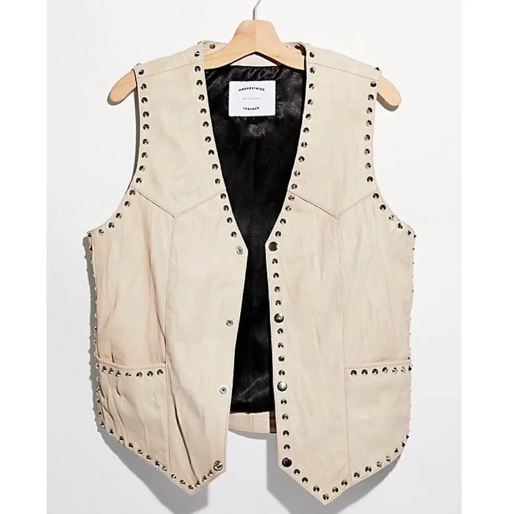 Free People Rock N Roll Leather Vest